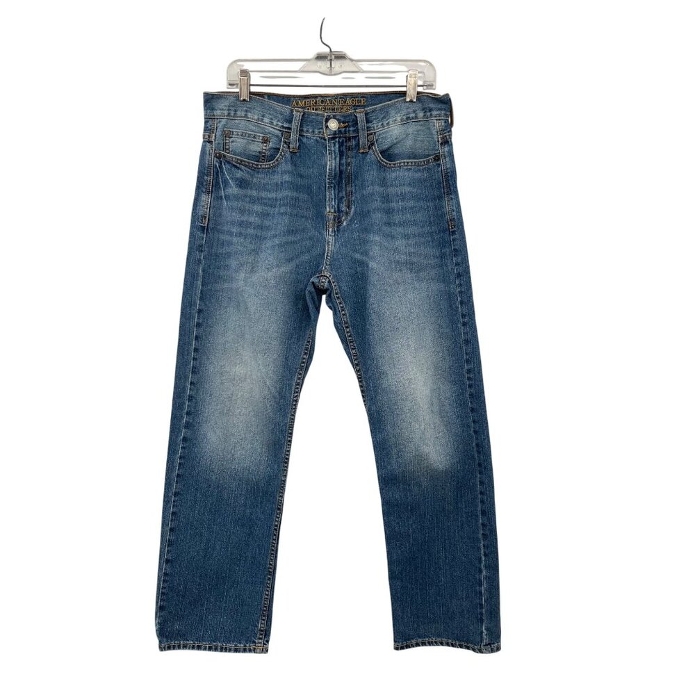 American Eagle Mens Relaxed Straight Jeans 30x30 Cotton Denim Used
